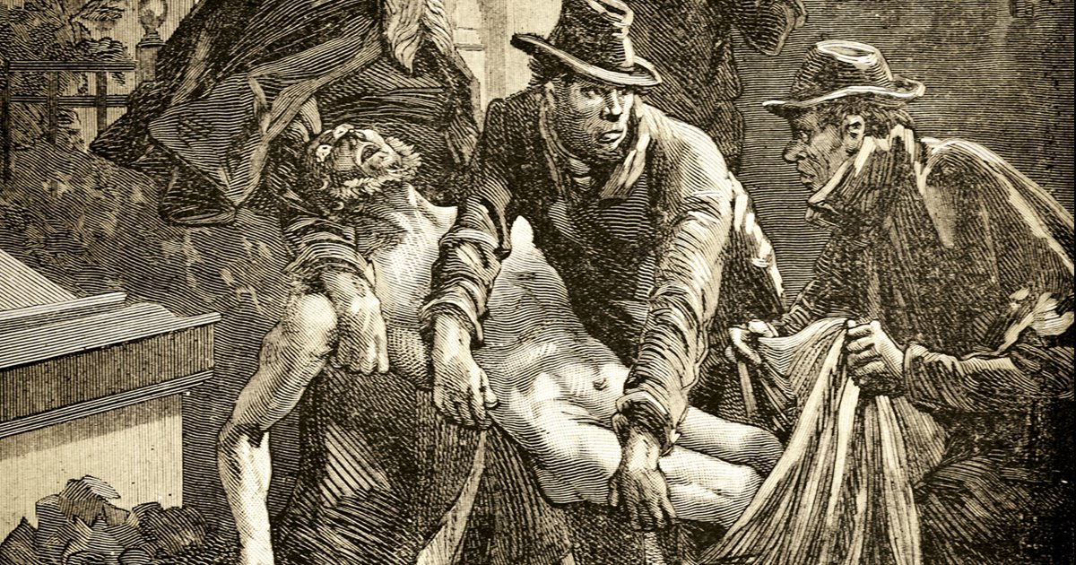 Los Resurreccionistas profanando tumbas en el cementerio nocturno